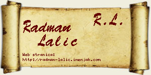 Radman Lalić vizit kartica